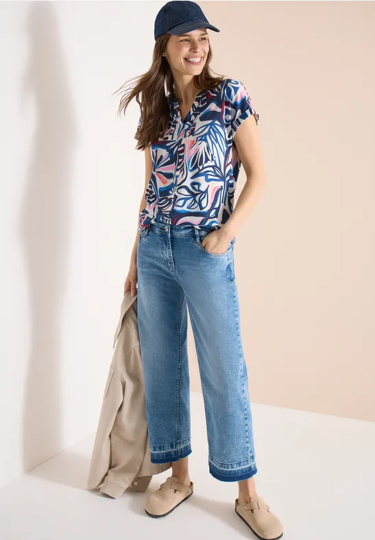 Maritimes Printshirt im Tunika-Stil