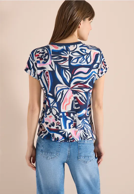 Maritimes Printshirt im Tunika-Stil