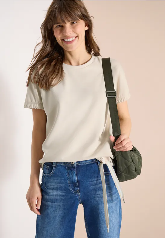 Jerseyshirt mit Tunnelzug am Saum