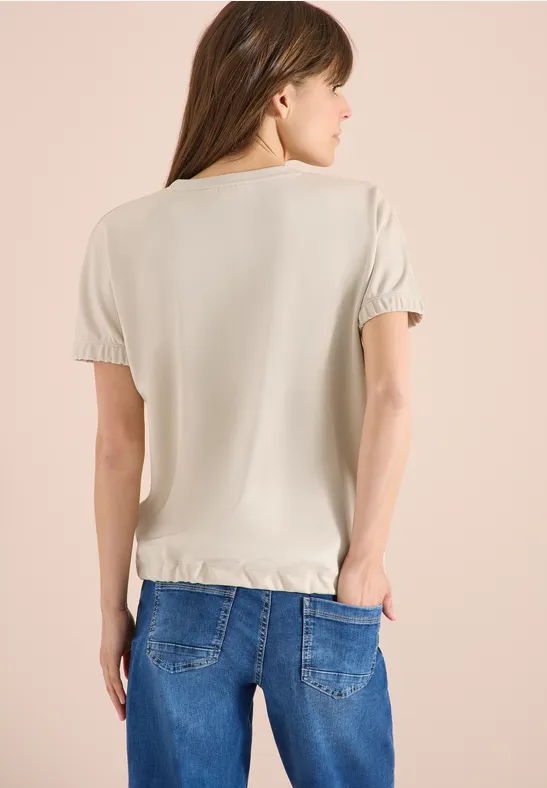 Jerseyshirt mit Tunnelzug am Saum