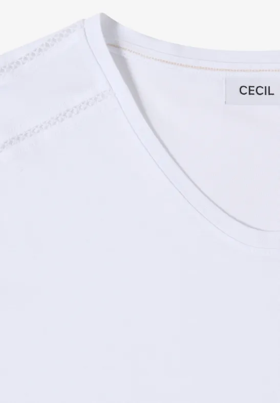 Jersey-T-Shirt mit Spitzendetails
