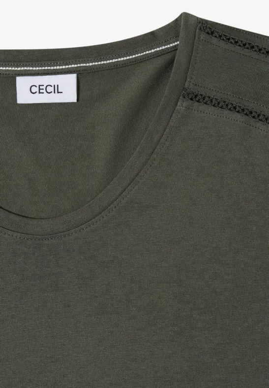 Jersey-Shirt mit Spitzen-Details