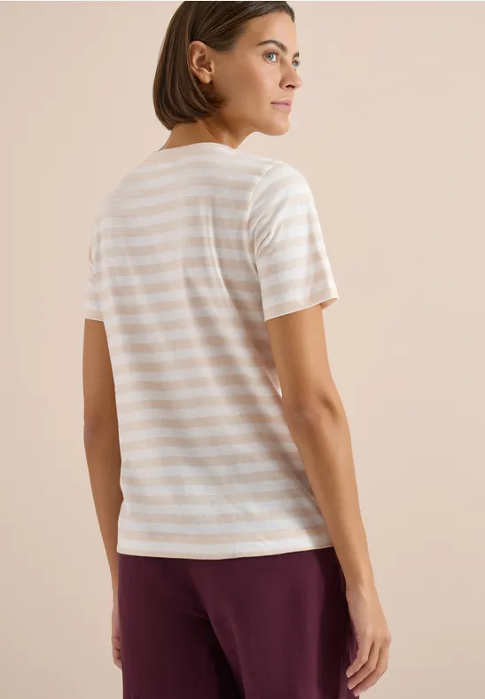 Gestreiftes Flammgarn T-Shirt