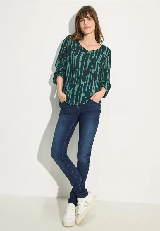 Bluse mit abstraktem geometrischem Muster