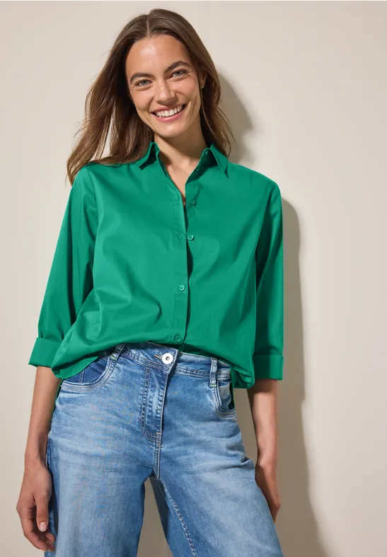 Klassische Hemdbluse aus Baumwollmix
