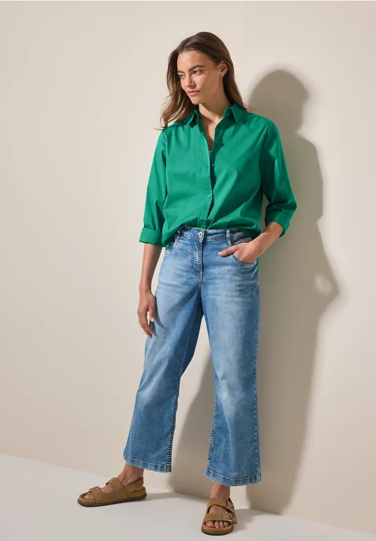 Klassische Hemdbluse aus Baumwollmix