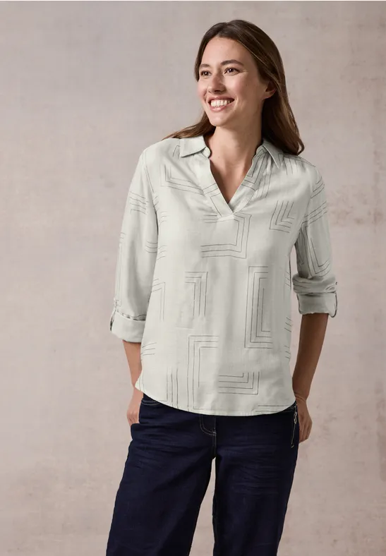 Bluse mit geometrischem Folienprint