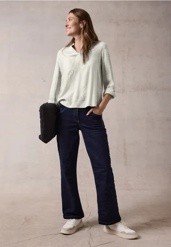 Bluse mit geometrischem Folienprint