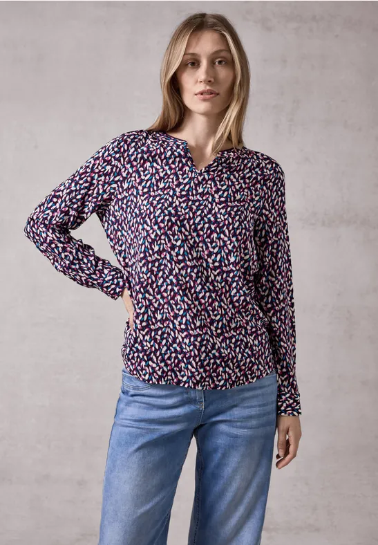 Viskosebluse mit abstraktem Print