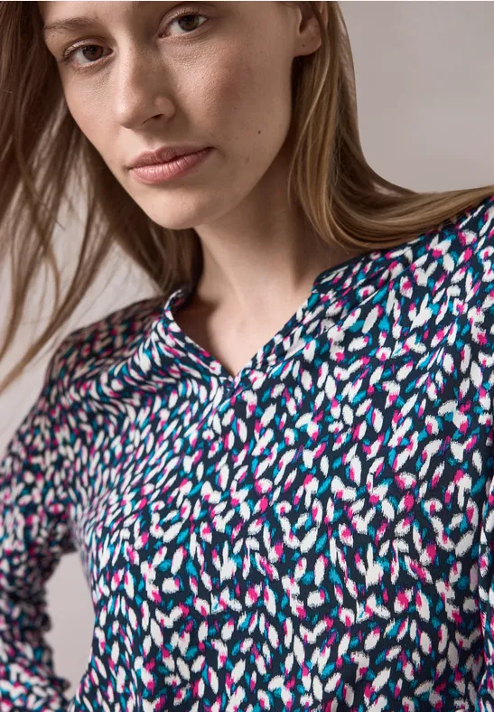 Bluse mit abstraktem Allover-Print