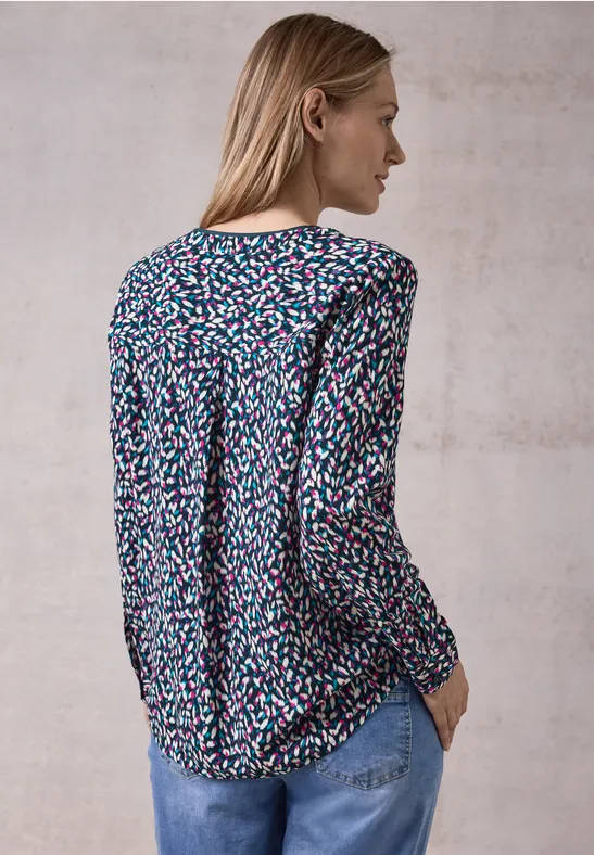 Bluse mit abstraktem Allover-Print