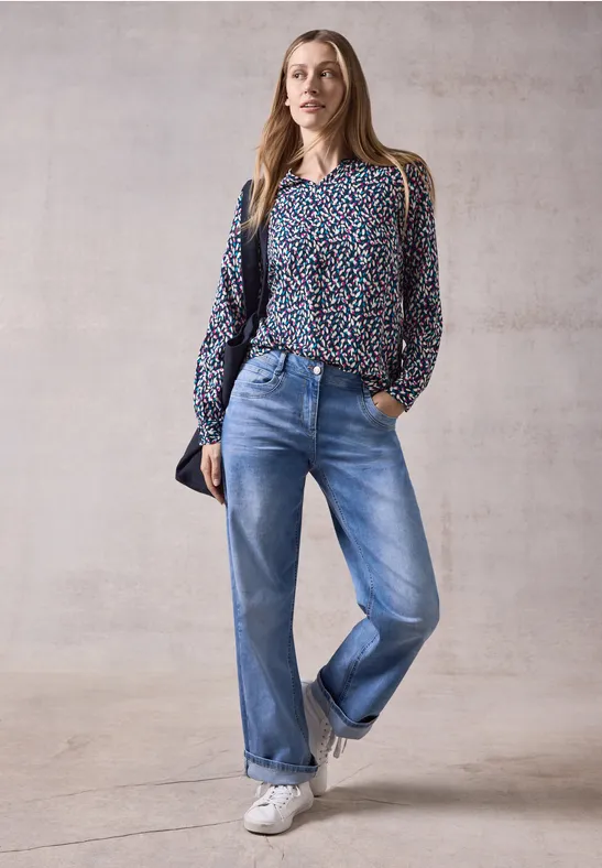 Bluse mit abstraktem Allover-Print