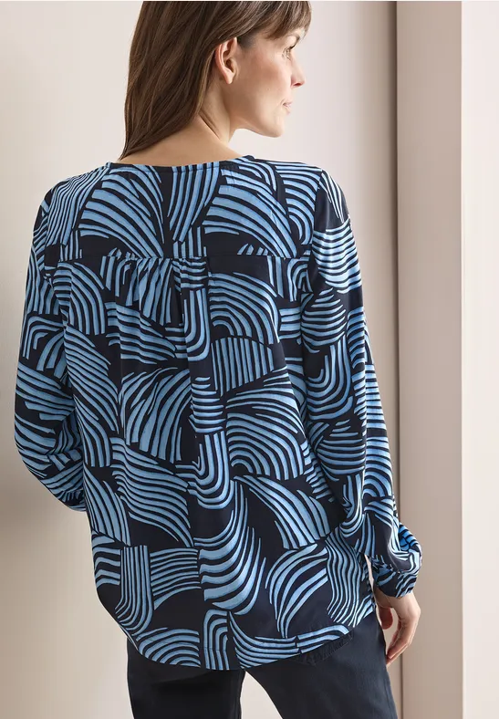 Bluse mit abstraktem Allover-Print