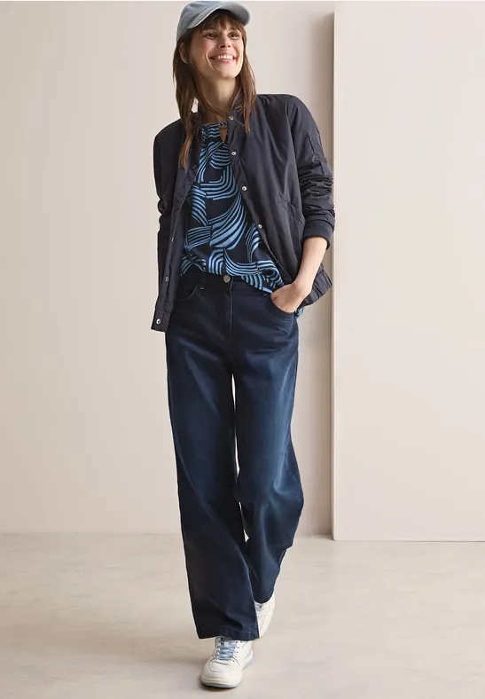 Bluse mit abstraktem Allover-Print