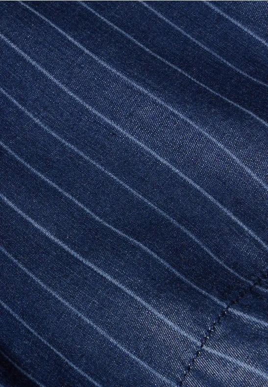 Gestreifte Lyocell-Bluse in Denim-Optik