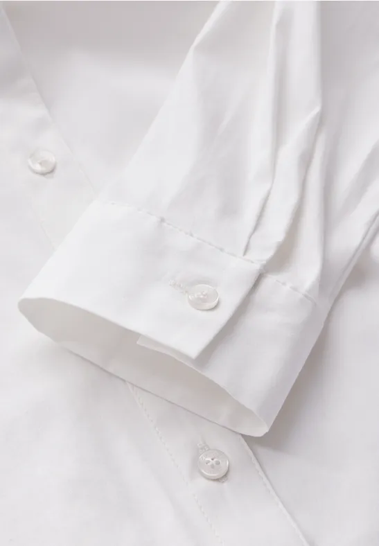 Bluse mit geschlitztem Rundhals