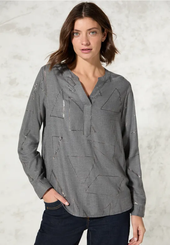 Bluse mit geometrischem Folienprint