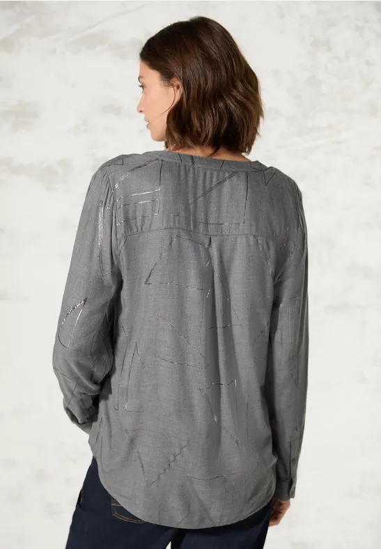 Bluse mit geometrischem Folienprint