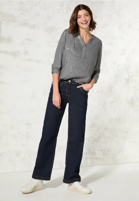 Bluse mit geometrischem Folienprint