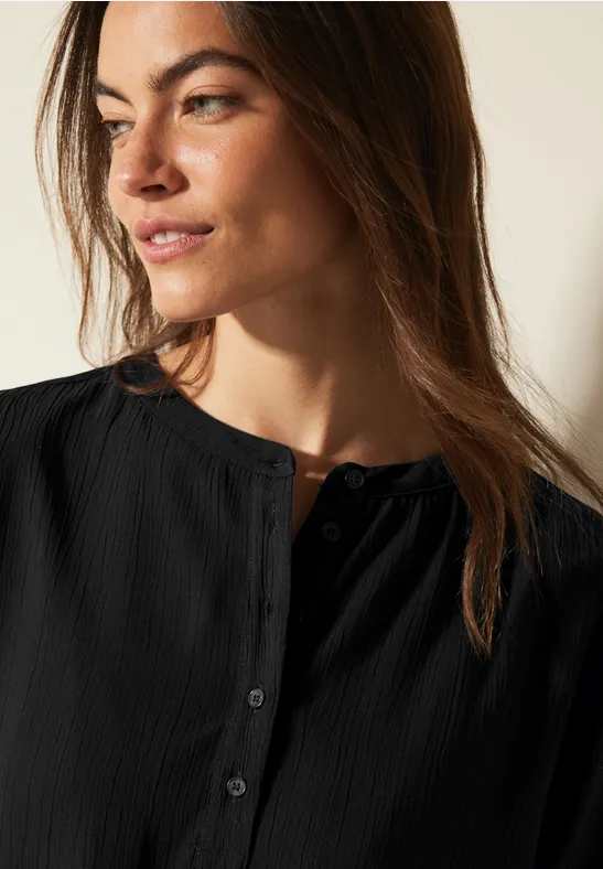 Strukturbluse mit Knopfleiste