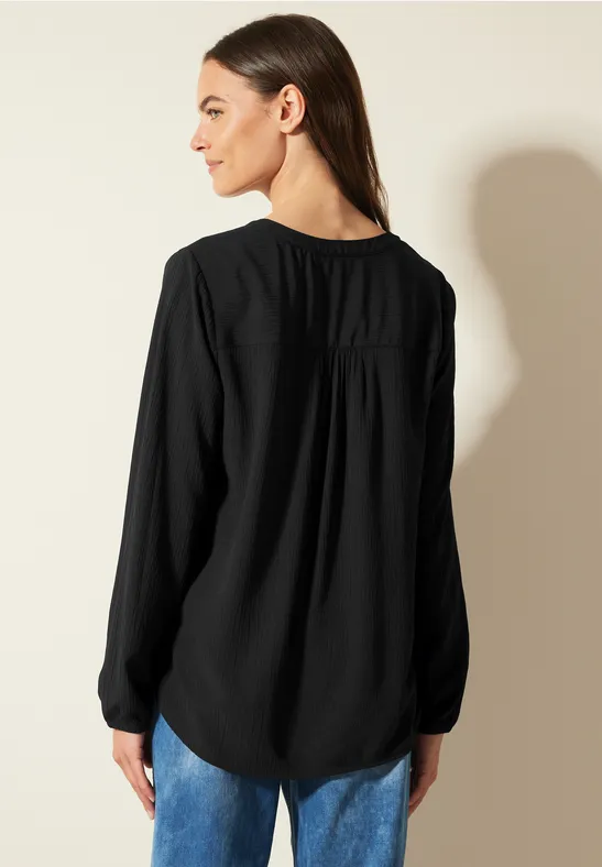 Strukturbluse mit Knopfleiste