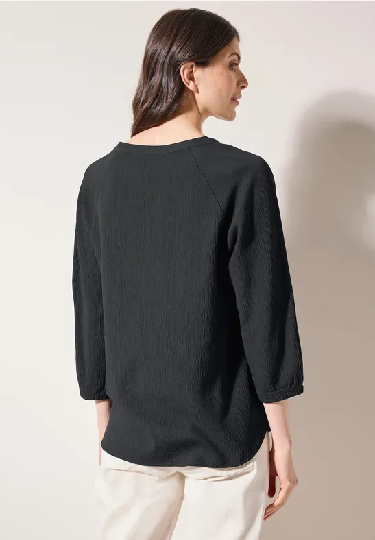 Strukturbluse mit Knopfleiste