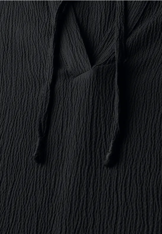 Strukturbluse mit Knopfleiste