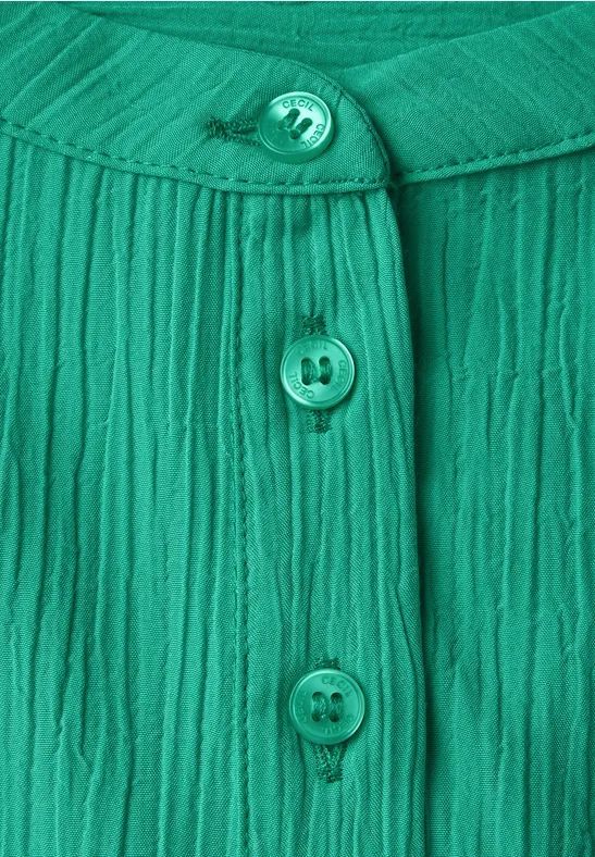 Strukturierte Henley-Bluse mit Langarm