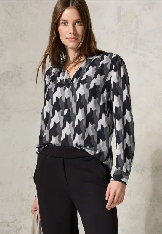 Bedruckte Bluse mit grafischem Muster