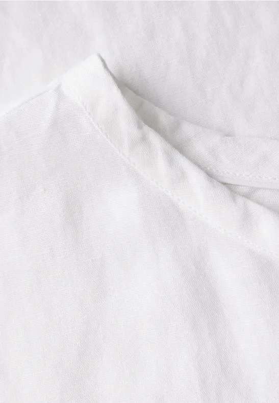 Leinenmix-Bluse mit Knotendetail