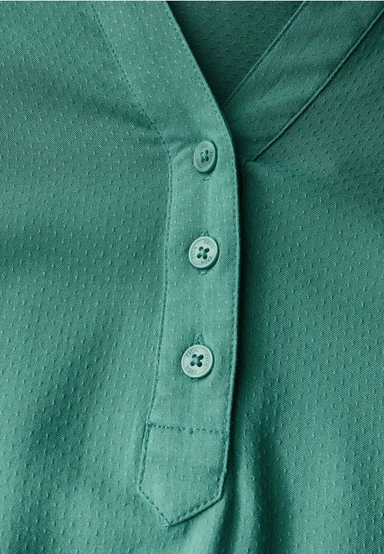 Weiche Viskose-Bluse mit Schlitz-Ausschnitt