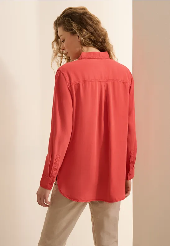 Lyocell-Hemdbluse im Washed-Look