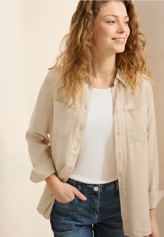 Weiche Lyocell Bluse im Washed-Look
