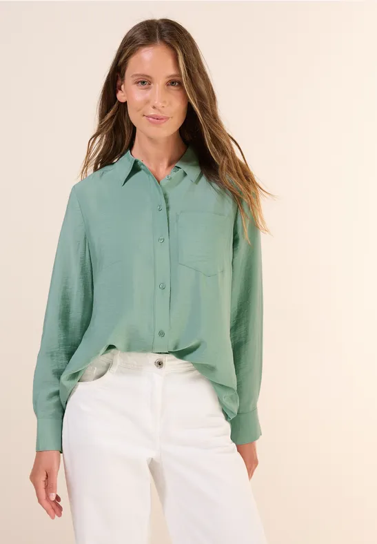 Strukturierte Hemdbluse in Relaxed-Fit