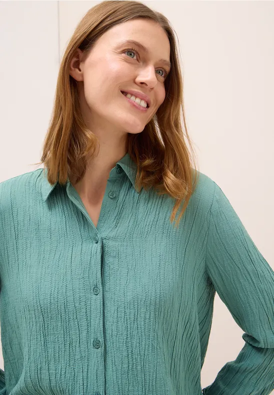 Strukturierte Hemdbluse in Relaxed-Fit