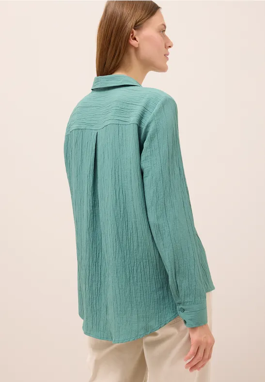Strukturierte Hemdbluse in Relaxed-Fit