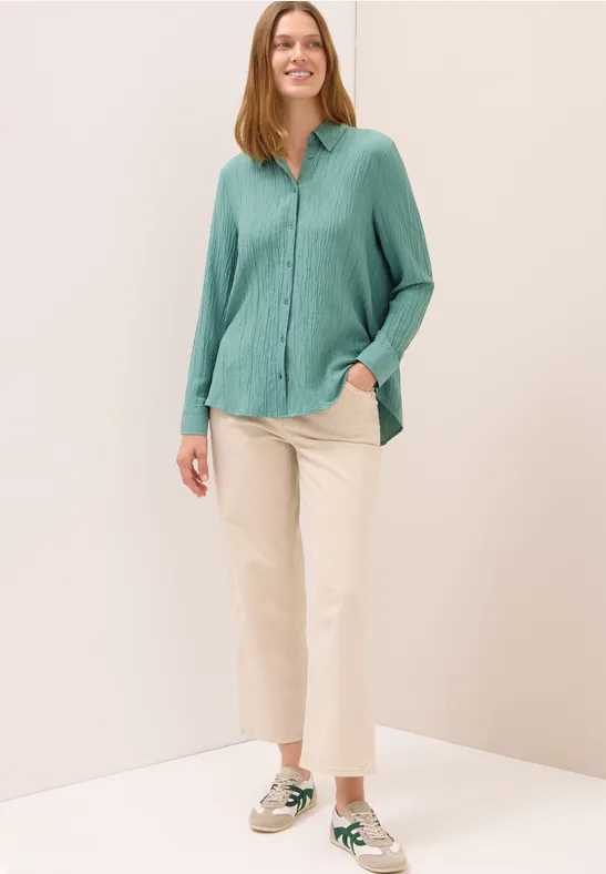 Strukturierte Hemdbluse in Relaxed-Fit