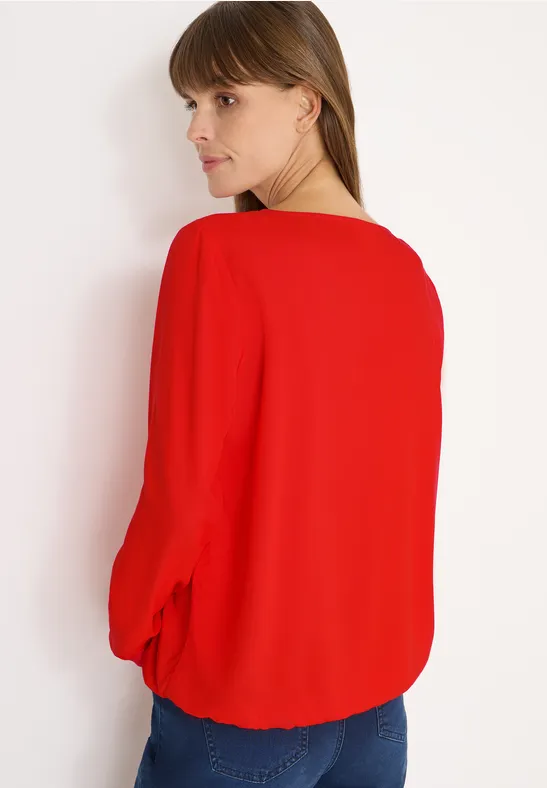 Viskosebluse mit Schlüsselloch-Detail