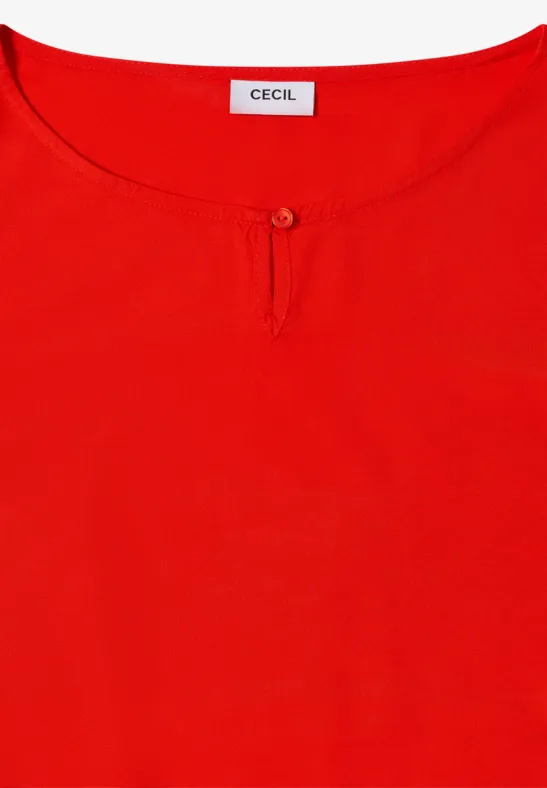 Viskosebluse mit Schlüsselloch-Detail