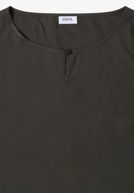 Weiche Viskosebluse mit Keyhole-Ausschnitt