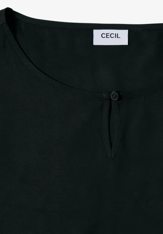 Weiche Viskosebluse mit Keyhole-Ausschnitt