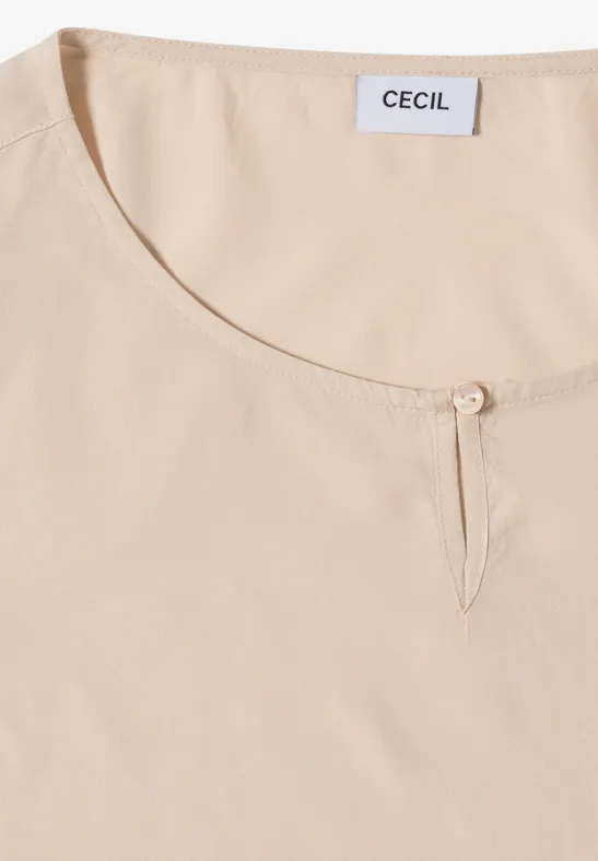 Minimalistische Bluse mit Schlüsselloch-Ausschnitt