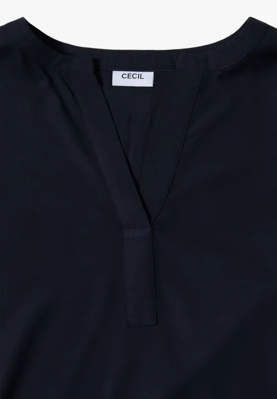 Bluse mit geschlitztem Ausschnitt