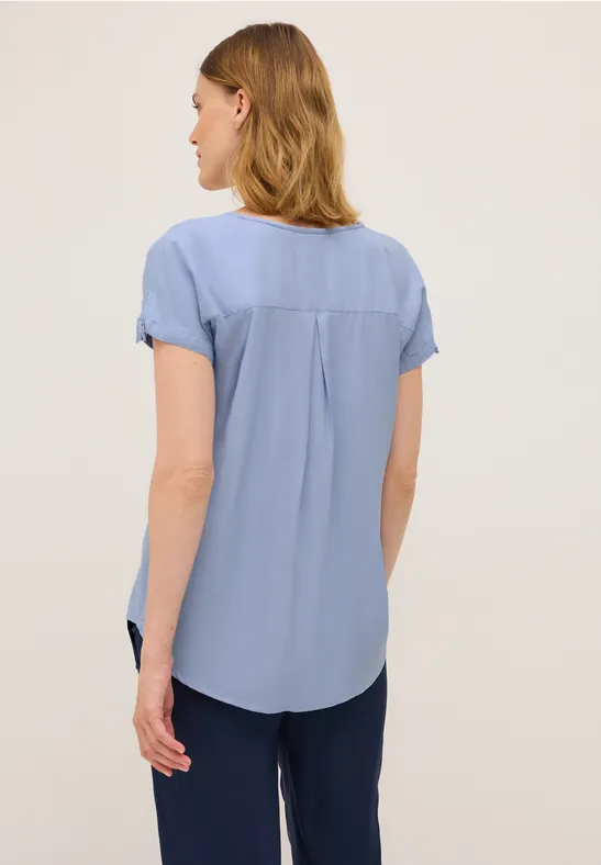 V-Ausschnitt Blusenshirt mit Knotendetails