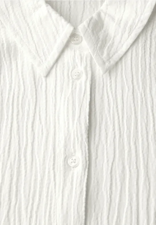 Strukturierte Seersucker-Bluse mit 3/4-Arm