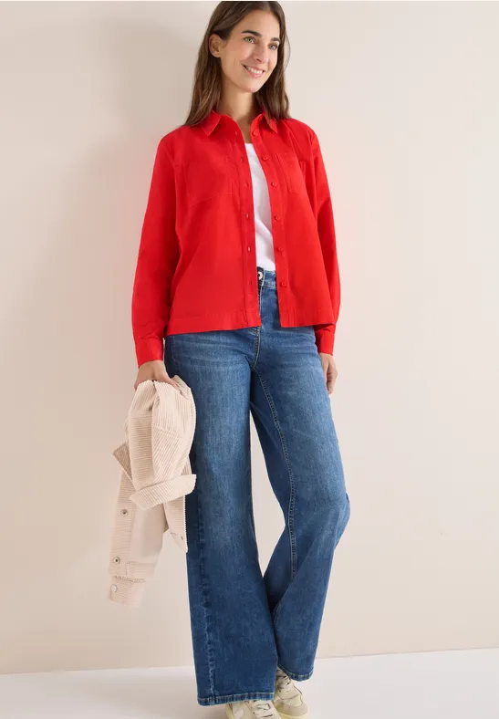 Weiche Cordhemd-Bluse mit Taschen
