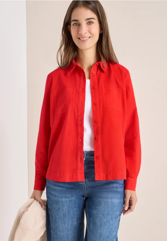 Weiche Cordhemd-Bluse mit Taschen