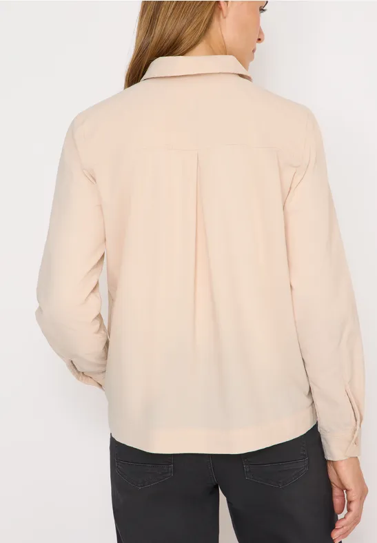 Langärmelige Cord-Hemdbluse mit Knopfleiste