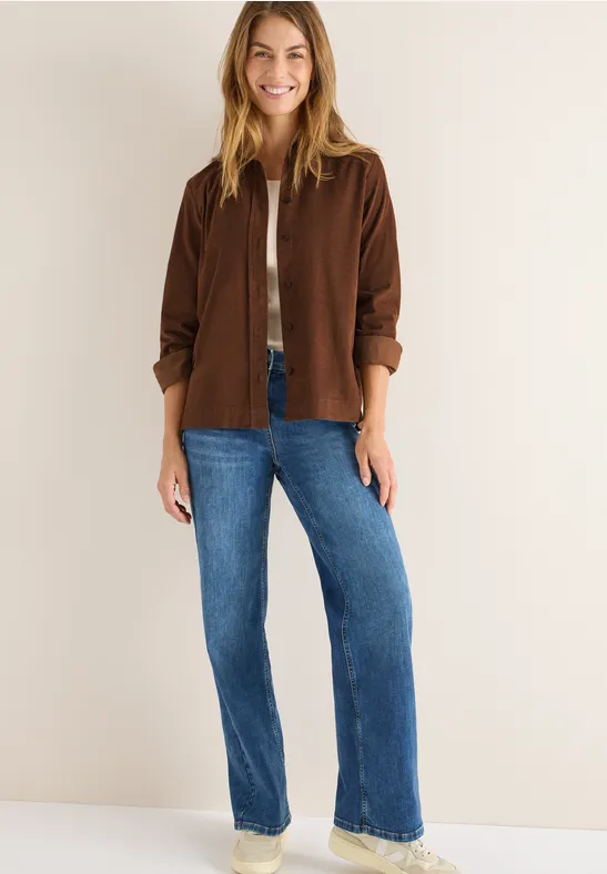 Weiche Cord-Hemdbluse aus Baumwolle