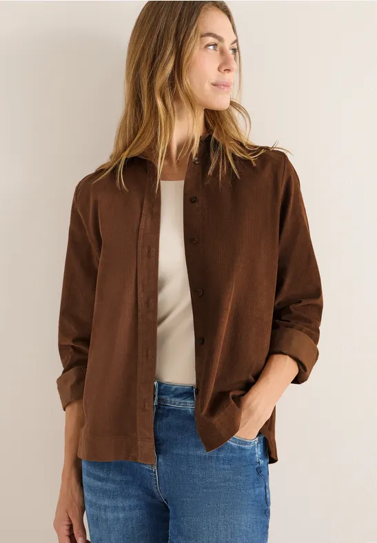 Weiche Cord-Hemdbluse aus Baumwolle